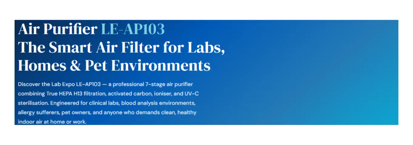 Air Purifier LE AP103 The Smart Air Filter for Labs Homes and Pet Environments