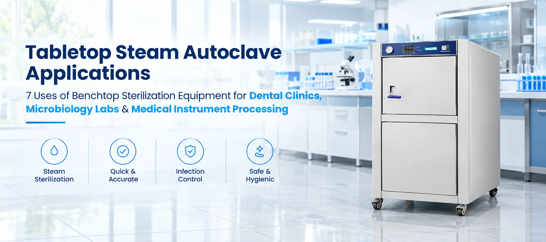 Tabletop Steam Autoclave Applications  7 Uses of Benchtop Sterilization Equipment for Dental Clinics