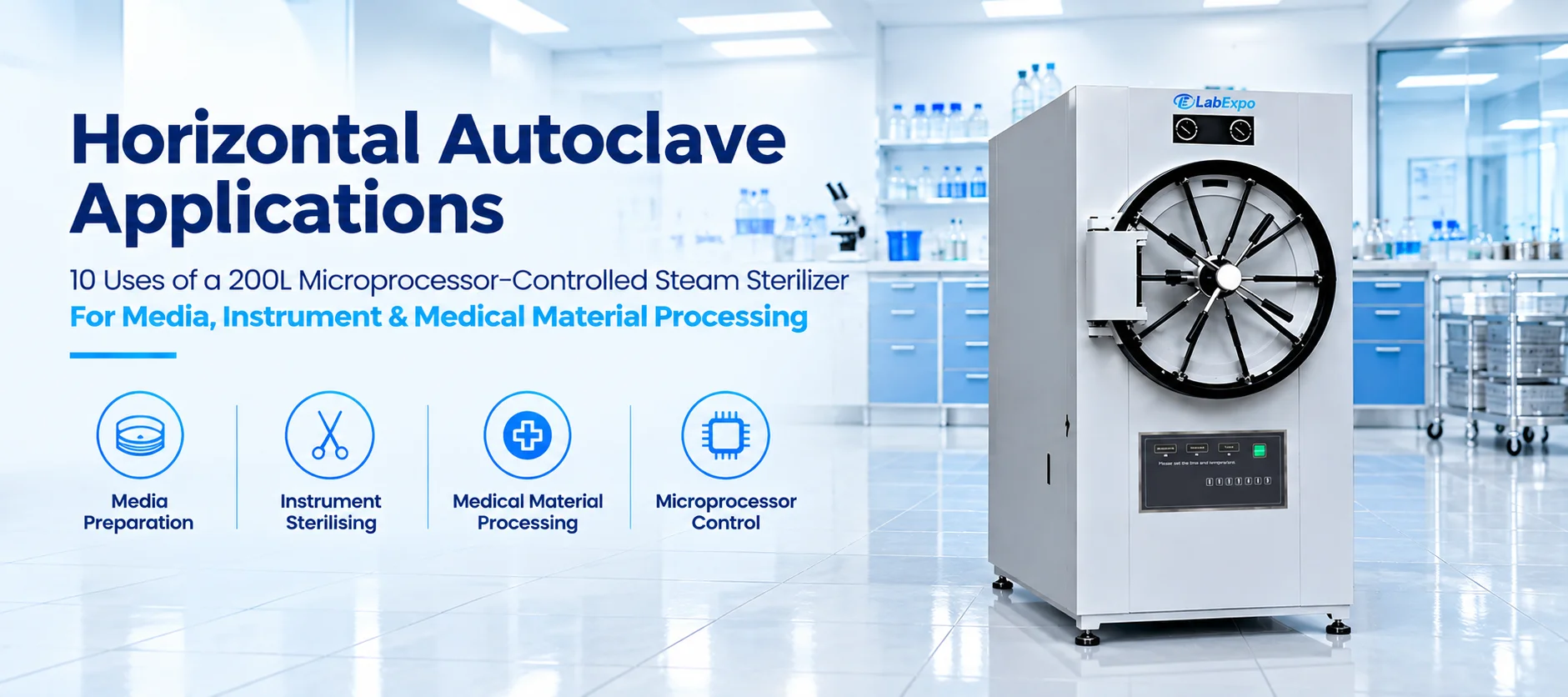 Horizontal Autoclave Applications  10 Uses of a 200L Microprocessor Controlled Steam Sterilizer for